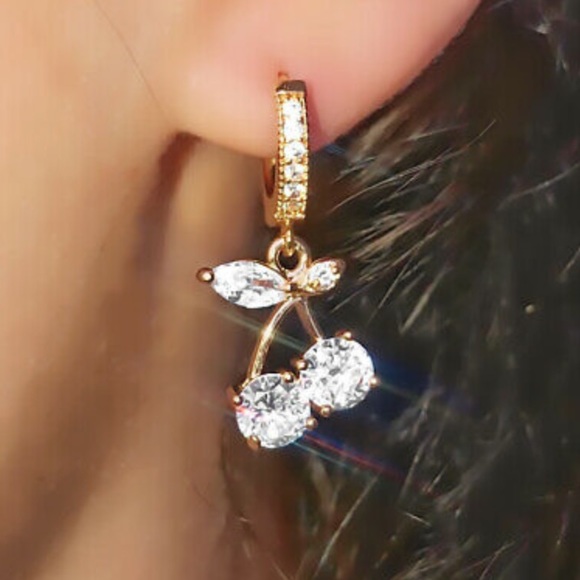 NEW Sterling Silver Cherry 🍒 Earrings - Picture 2 of 4